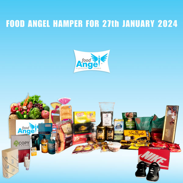 Food Hamper content showing what you get for this Saturday 27th Jan 2024